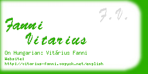 fanni vitarius business card
